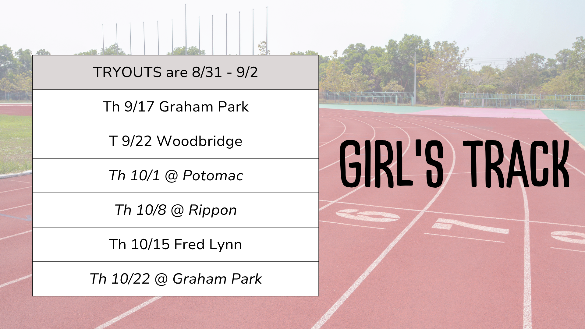 girls track 2026