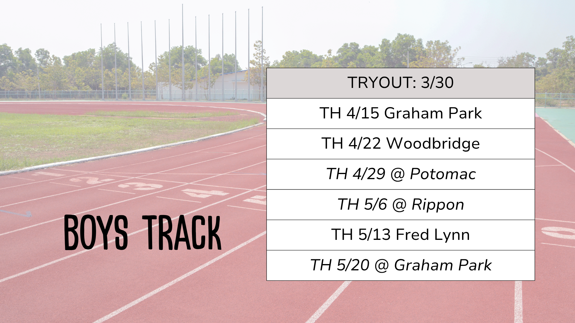 boys track 2026